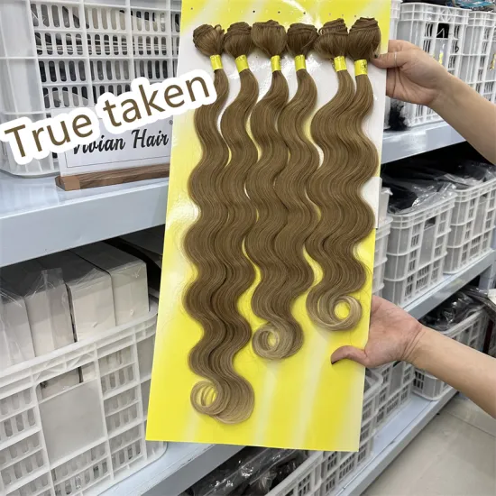 100% Kanekalon Long Body Wave Hair Extensions: Premium 28 Inch Weaving Weft Pack with Closure