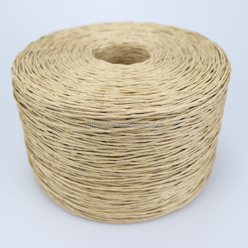 Werksdirekte weiße Kraftpapier Seilschnur verdrehte Raffia -Band für Geschenkverpackung Packung Häkeln