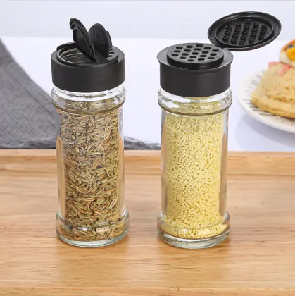 120g Glass Spice Jars with Shaker Lids: Round Spice Bottles for Seasoning and Spices