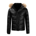 Chaqueta acolchada para hombre con capucha de piel de alta calidad