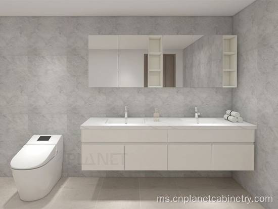 American Style White White Wood Bathroom Furniture Vanity