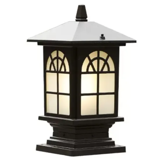 IP23 Waterproof Die-Cast Aluminum Lamp Body with Glass Shade: Simple Landscape LED Decorative Post Lamp for Courtyard or Wall
