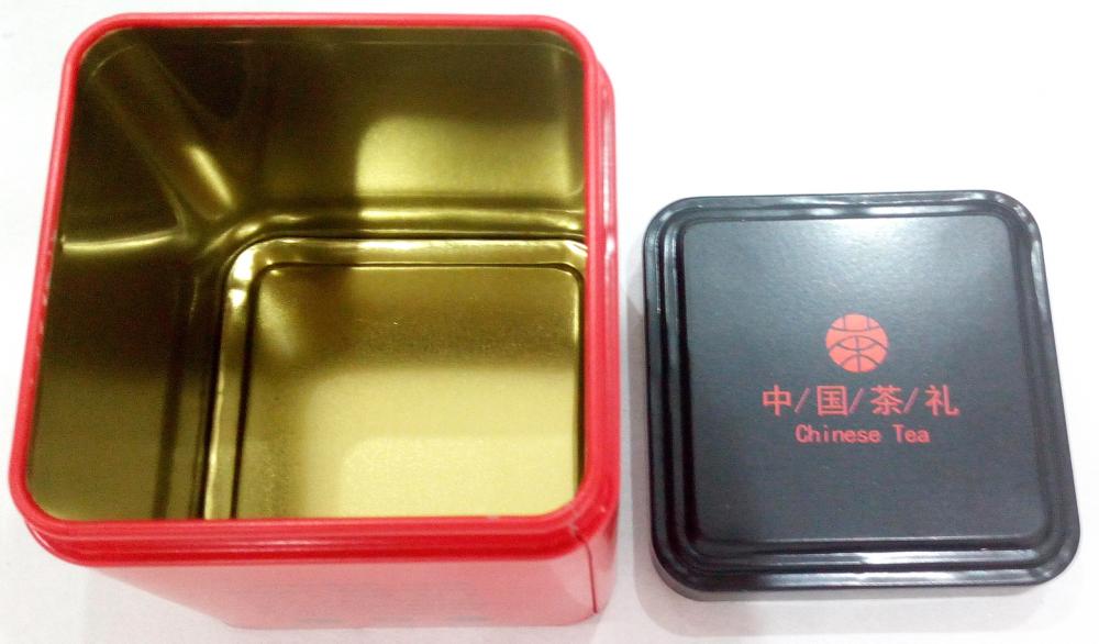 Red Colour TeaTin Box with Black lid