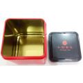 Red Colour TeaTin Box with Black lid