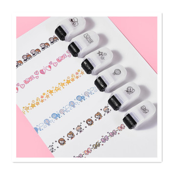 6 Style Decorative Rolling Stamps - Lace Correction Pen for DIY Journals and Scrapbooking