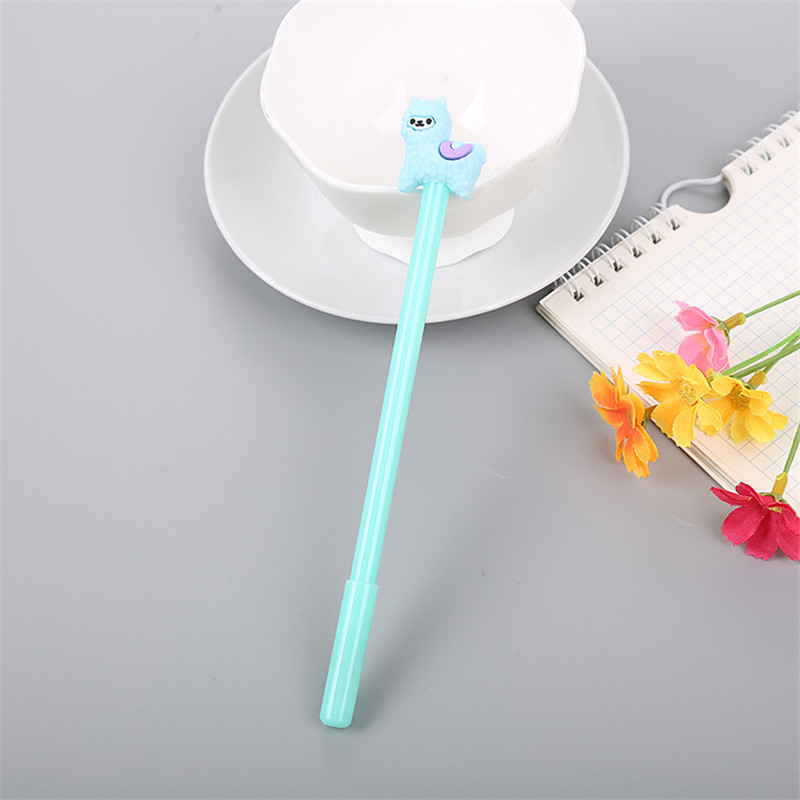 Creative Three-dimensional Bear and Alpaca gel pen Cute Cartoon Plastic Signature Pen School Stationery Supplies