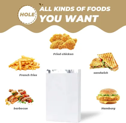 Kraft Paper & Aluminum Foil Kitchen & Lunch Bags - 100pcs Oilproof Burger & Cookie Packaging