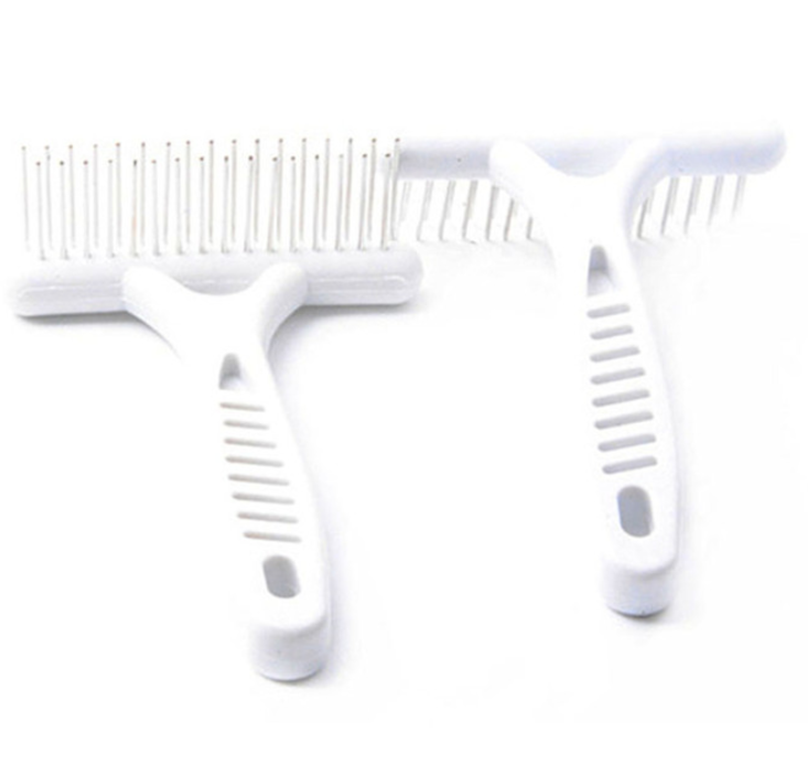 White Rake Comb for Dogs Short Long Hair