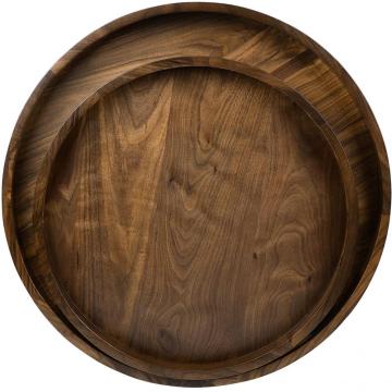 Round Wooden Tray Wood Tier Tray For Food