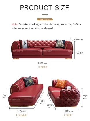 Modern European High-End Leather Sofa - Comfortable Upholstery Furniture