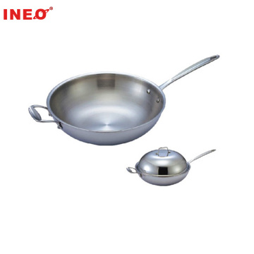 Three-Ply Copper Chinese Wok with Single Handle