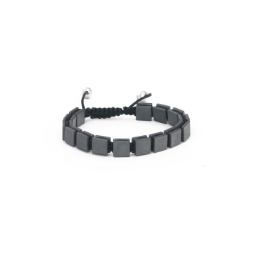 Best Quality Hematite Square Bead Adjustable Rope Bracelet