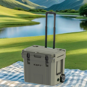 Portable 33L Eco-friendly Medicine & Ice Cooler Box with Wheels for Outdoors