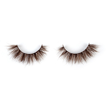 Wholesale New Style Brown 3D Mink Eyelash Strips in Colorful Brown Lashes