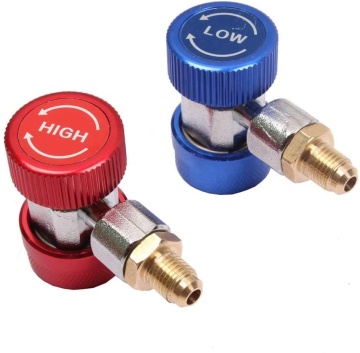 VIKTEC 1/4" Deluxe Adjustable AC R134a Quick Coupler HVAC Connector Adapter Set