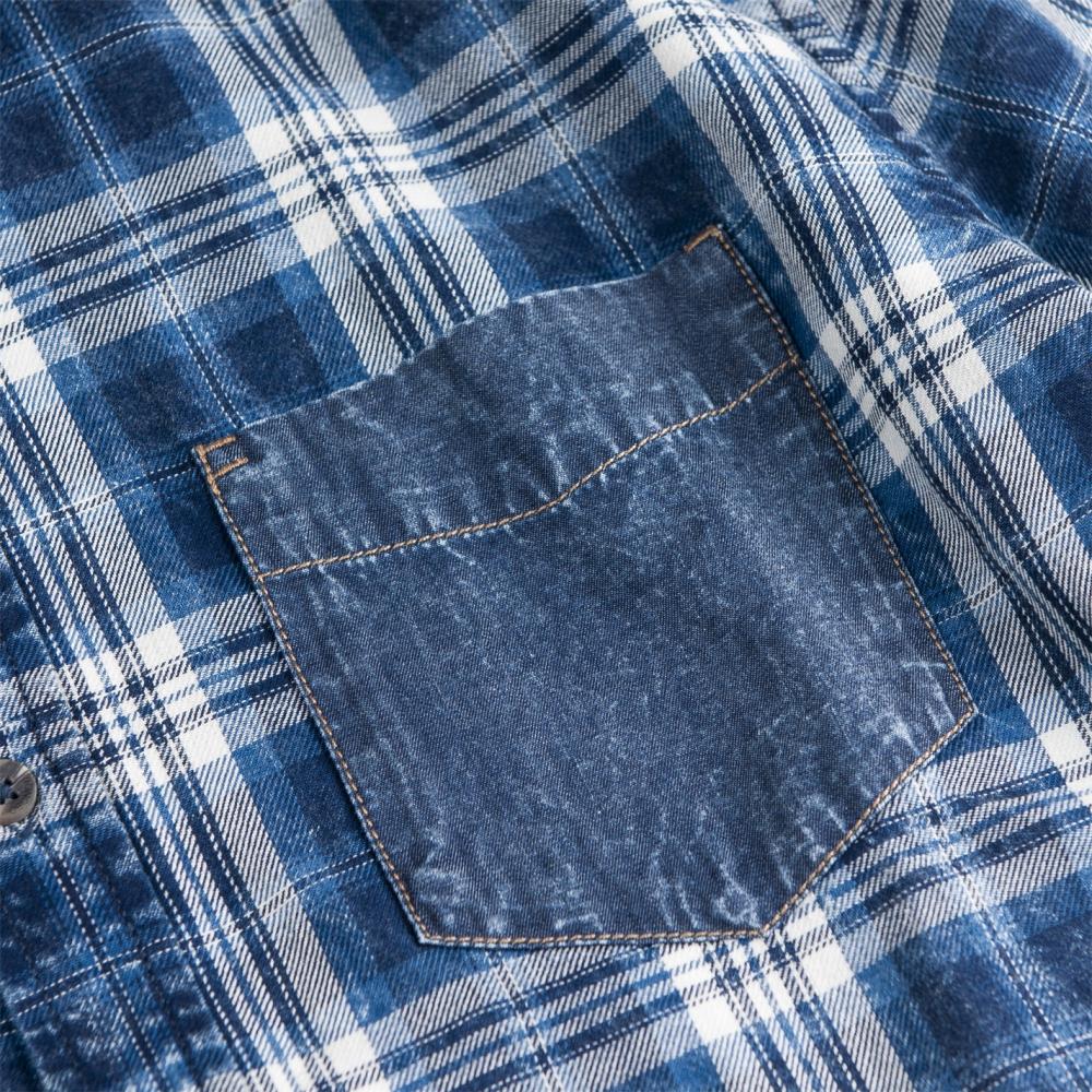 Cotton Denim Plaid Shirts
