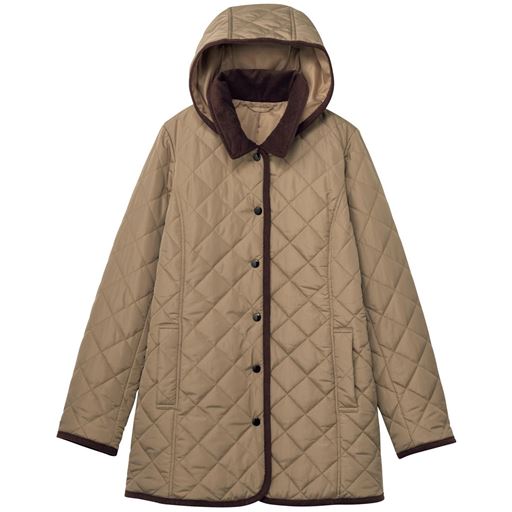 Quilted Coat With Hood Kaki