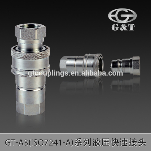 ISO 7241 A3 hydraulic quick couplings, 5000psi, Steel/Brass/Stainless steel, Male/Female with sale