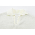 White Faux Fur Sheepskin Sweatshirt Women 2020 Winter Korean V-neck Long Sleeve Female Vintage Oversize Warm Pocket Hoodie Tops