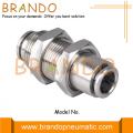 Bulkhead Union Push In Brass Pneumatic Hose Fitting