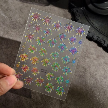 3D Shiny Firework Nail Decals for Holiday Party - Custom Sparkling Sticker Sheets