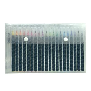 20 Color Real Brush Pens with Flexible Nylon Tips for Watercolor Painting