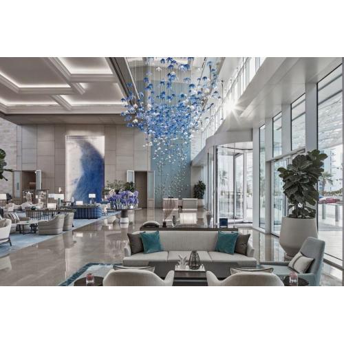 Customized lobby large decorative hanging flower chandelier