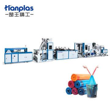 Automatic Tension Control Interleaved Draw Tape Garbage Bag on Roll Making Machine