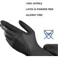 Guantes desechables de nitrilo negro uso múltiple