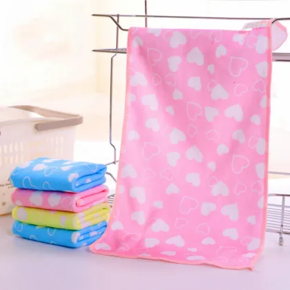 Kids Baby Animal Heart Print Bath Towel Cute Towel Baby Cartoon Absorbent Drying Swimwear Baby Cotton Kids Towels 2020
