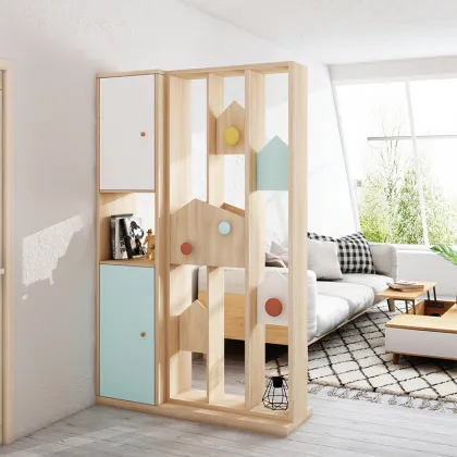 Solid Wood Luxury Hall Cabinet Screen for Living Room Storage and Partition