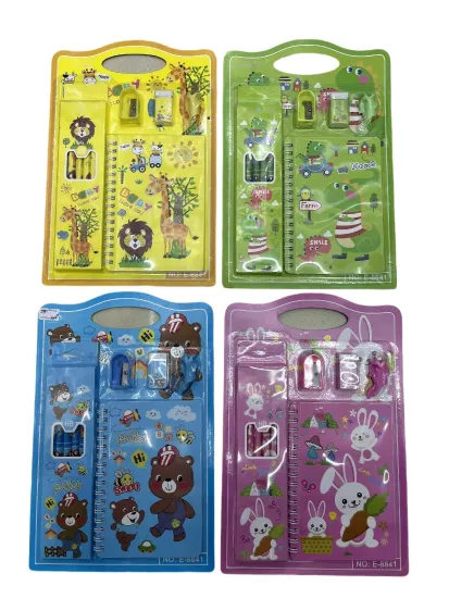 STATIONERY SET INCLUDE NOTEBOOK ERASER AND PENCIL SHARPENER