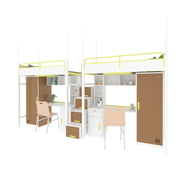 Customized Durable University Apartment Dormitory Bunk Bed with Cabinet