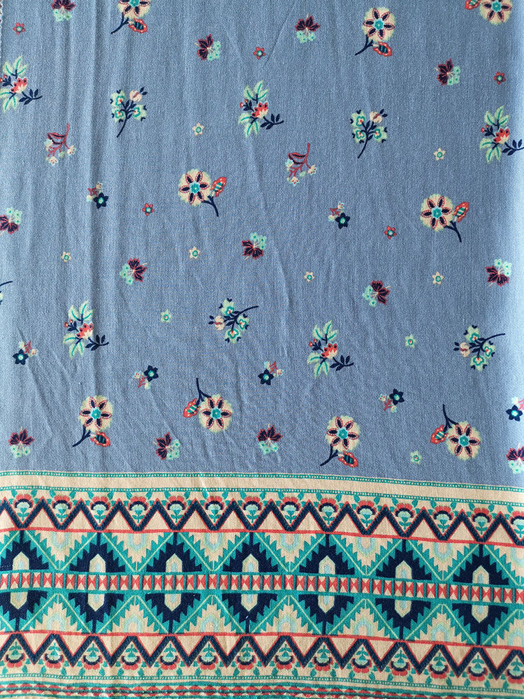 Border Design Rayon Twill 3024S Printing Woven Fabric