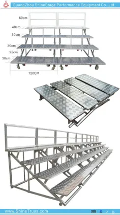 Aluminum adjustable protable church chorus stage