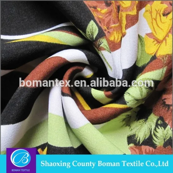Cheap fabric supplier Top-end Wholesale Polyester floral printed satin fabric