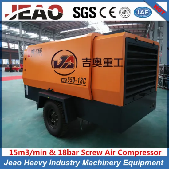 Cheaper (15m/min & 18bar) Portable Diesel Screw Air Compressor for Mining or Water Well Used