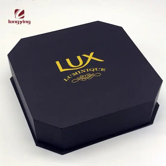 LongYing high quality black cosmetic box gift boxes wholesale