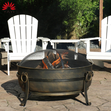 2-in-1 Wood Burning Steel BBQ Grill Fire Bowl Cooking Outdoor Fire Pit