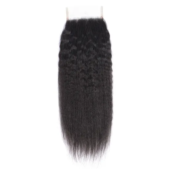 Brazilian Virgin Human Hair Closure Kinky Straight 4x4 Lace Closure