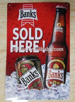 custom design metal bar decoration metal embossed tin sign