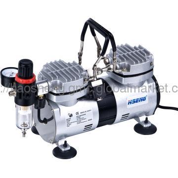 Twin Piston Airbrush Compressor with Cover AS19