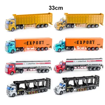 1:48 Scale Diecast Construction Dump Truck Pull Back Car Toy for Semi-Trailer Transport