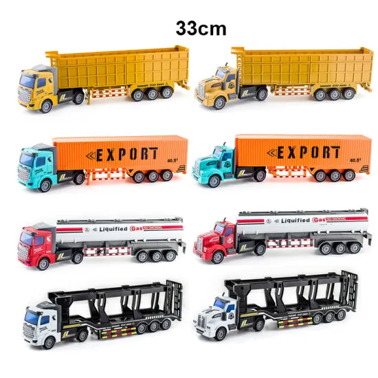 1:48 Scale Diecast Construction Dump Truck Pull Back Car Toy for Semi-Trailer Transport
