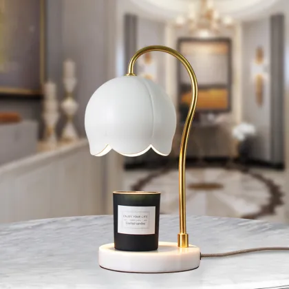 Modern Aroma Light Lamp: Electric Candle Warmer with Dimmable Marble Lamp