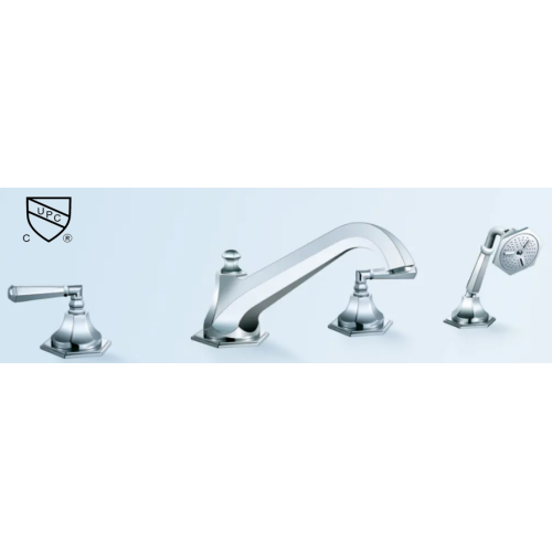 Deck Mounted Bathtub Faucet Vintage 4-Piece Bath Shower Mixer ○ Factory