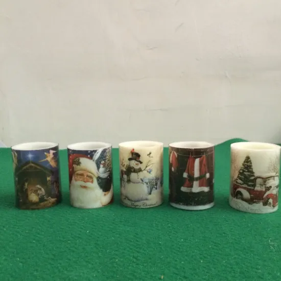 Christmas decor led flameless candles led wax candles for Christams yellow flicking flameless led candle battery operated candle