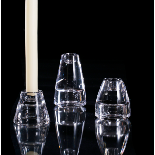 candelabros candelitas de cono de vidrio