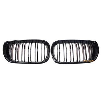 Double Trip Gloss Black Front Grille ABS Plastic for BMW 3 Series E46 4 Doors