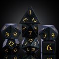 Natural Gemstone DND Dice Set with Case, 7PCS Handmade Real Stone Dice Set for Dungeons and Dragons Tabletop Games
